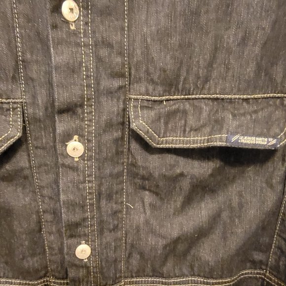 Le Jean De Marithe Francois Girbaud Denim Short Sleeve Button Front Shirt XL - Picture 4 of 7